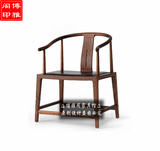 老榆木免漆家具实木圈椅新中式禅意太师椅明式官帽椅 茶 椅子