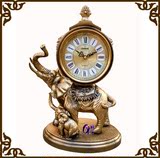 欧式座钟 客厅时尚创意摆件钟表 奢华大象招财坐钟石英钟仿古台钟