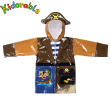 美国kidorable外贸原单男孩子宝宝儿童学生雨衣卡通海盗男童雨披