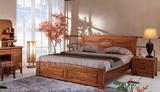 美国红橡木大床 真正橡木床 全实木双人床 高档婚床 市面上珍惜品