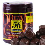 韩国进口零食品 乐天56纯黑巧克力豆 韩国乐天56%巧克力86g罐装