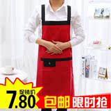 韩版一体式围裙长袖防水厨房成人罩衣衣罩可爱带袖围裙包邮6637