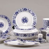 景德镇高档中式青花瓷餐具28头56头骨瓷餐具套装陶瓷碗碟餐具套装