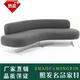 异形沙发弧形不规则 简约现代休闲时尚 创意个性办公沙发布艺三人