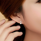 周六福珠宝S925纯银耳钉时尚潮流耳环可爱音符耳饰品 防过敏