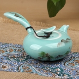 包邮 茶壶 陶瓷 侧把壶 功夫茶具手绘茶壶 青瓷泡茶壶 手工茶壶