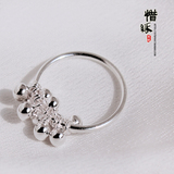 925纯银戒指食指韩版女银尾戒时尚潮人小指细指环银饰品时尚礼物