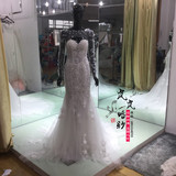 2015年新款设计 时尚鱼尾立体小花 新娘主婚纱量身定做款式