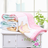 欣美舒卡通小熊毛巾被 纯棉 加厚单双人毛巾毯 床单 盖毯 午睡毯