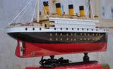 美国代购 船模舰艇23"泰坦尼克号 木制 帆船 船舶静态模型收藏