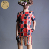 威摩士 夏季新品欧美大牌原创设计连衣裙高端大码女装直筒显瘦裙