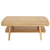 现代简约椭圆形创意双层储物整装全实木茶几客厅家具橡木桌子矮桌
