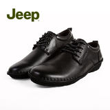 JEEP/吉普春季新款柔软舒适男士真皮休闲鞋手工缝制套脚鞋JS267