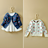 童装春装2016新款儿童开衫全棉女童宝宝针织衫毛衣外套1-2-3-4岁