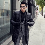 韩国代购男装冬季新款韩版修身青年时尚男士保暖中长款羽绒服潮