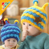 秋冬款男女宝宝韩版防寒帽0-1-2-3-4岁儿童保暖加绒套头毛线帽子