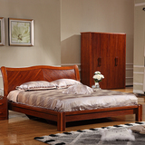 水曲柳实木床1.5双人床1.8储物床高箱床中式实木小户型家具特价床