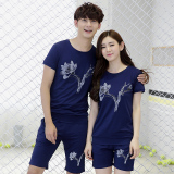 2016夏装新款户外运动情侣t恤套装休闲韩版男女士卫衣两件套包邮