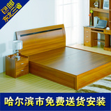 板式床简约现代双人床1.8米1.5高箱气动收纳储物床可定制木床婚床
