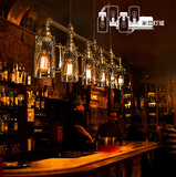 LED酒杯吊灯 工业酒玻璃瓶杯 扎啤酒杯水管灯 酒吧台咖啡餐厅吊灯