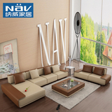 纳威 时尚创意沙发进口黄牛皮真皮沙发 客厅沙发组合家具NAV1888D