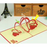 手工立3D体韩国创意DIY纸雕情人生日贺卡祝福卡礼品信封定制批发