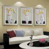 新款客厅装饰画简欧沙发背景墙挂画玄关餐厅卧室内有框画三联壁画