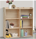 实木书柜书架儿童自由组合松木书柜简约现代简易两/三层书柜书架