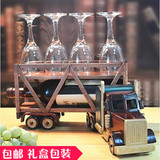红酒架子杯架摆件实木质复古手工创意欧式酒托酒瓶架客厅酒柜送礼