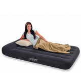 包邮 正品INTEX-内置原装电泵带枕式单人植绒充气床垫气垫床单人