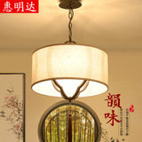 新中式吊灯 现代餐厅吊灯圆形复古铁艺客厅灯饰书房卧室茶楼灯具