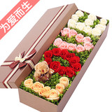 全国送花重庆成都玫瑰花礼盒北京上海三亚海口送女友同城鲜花速递