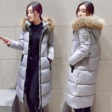 棉衣女中长款过膝2015冬新款韩国加厚棉袄大毛领修身羽绒棉服外套