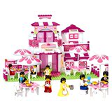 女孩积木玩具餐厅 塑料积木拼插拼装 益智儿童玩具正品