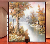 艺舍无缝大型壁画 梦幻树林风景壁纸 玄关客厅背景墙纸/定制包邮