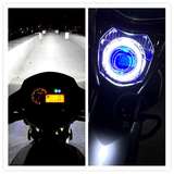 摩托车3寸Q5 改装大灯总成氙气灯双光透镜天使眼恶魔眼鱼眼疝气灯
