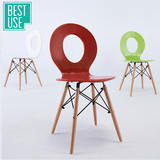 百思宜 休闲椅简约洽谈家用椅现代时尚塑料创意美式餐椅北欧椅子