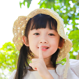 韩国儿童草帽女童公主遮阳帽婴儿亲子凉帽夏天宝宝太阳帽小孩帽子
