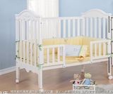 爱斯博儿8021欧式婴儿床 实木无味环保童床白色多功能床送小护栏