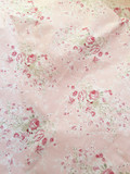 60支纯棉贡缎布料 超宽幅2.8米 樱花粉色玫瑰 高档床品面料 手工