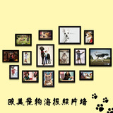 照片墙有框相框墙欧美创意海报宠物狗店创意组合相框装饰画挂画