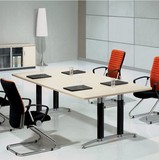 天津特价办公家具简约现代板式钢架椭圆小型会议桌移动洽谈培训桌