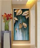 唯美 《金叶子》纯手绘油画客厅装饰画金箔东南亚风格泰式挂画