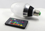 遥控灯泡LED七彩灯 RGB射灯 遥控RGB变色LED 变色灯高亮工厂批发