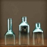 美式乡村客厅玄关餐桌摆设创意装饰电镀银玻璃花瓶英莱普特小花瓶