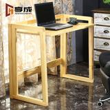 享成 纯实木电脑桌台式简易书桌卧室简约现代折叠桌小户型写字台