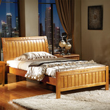 简约现代休闲款儿童床1.2米1.5米 单人床双人床实木橡木床 包物流
