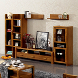 实木电视柜组合简约现代新中式挂柜1.8米地柜 客厅电视柜成套家具