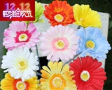 特价单枝大花朵非洲菊高品质仿真花卉多色绢花假花餐桌上的装饰花