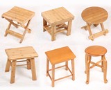竹制儿童小板凳小椅子玩具椅幼儿园餐椅折叠椅子圆形洗脚椅靠背椅